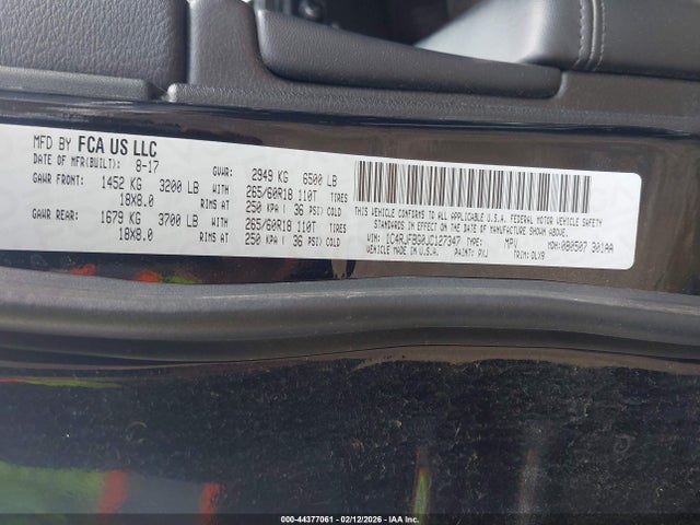 1C4RJFBG0JC127347 Jeep Grand Cherokee Limited 4x4
