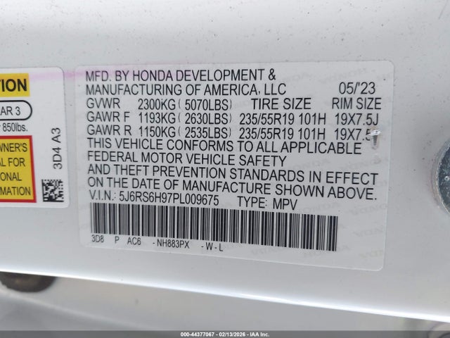 5J6RS6H97PL009675 Honda Cr-v Hybrid Sport Touring