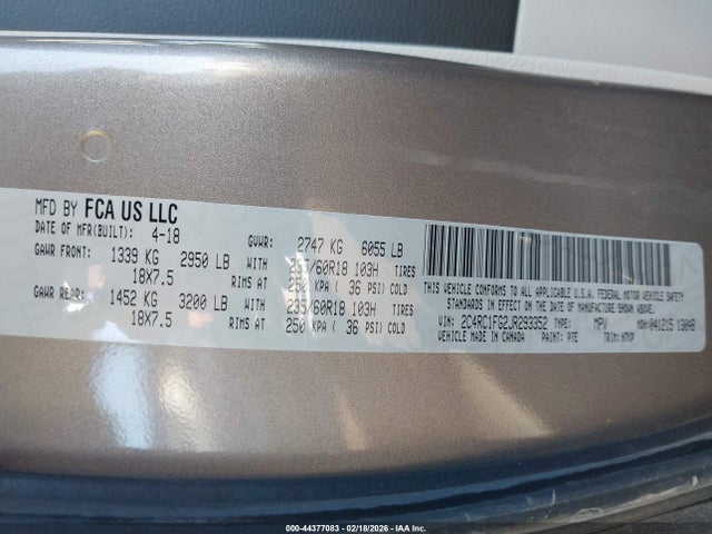 2018 CHRYSLER PACIFICA 2C4RC1FG2JR293352 Photo 8