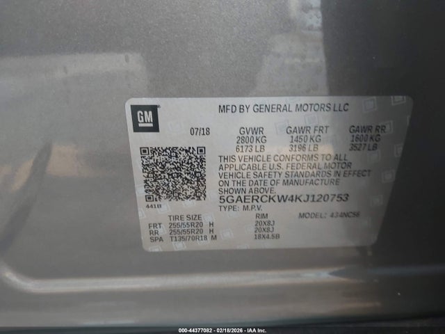 Aukcja sprzedaży 2019 Buick Enclave Fwd Premium, vin: 5GAERCKW4KJ120753, numer aukcji: 44377082