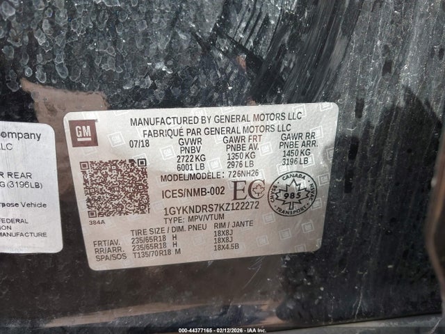 2019 CADILLAC XT5 1GYKNDRS7KZ122272 Photo 8