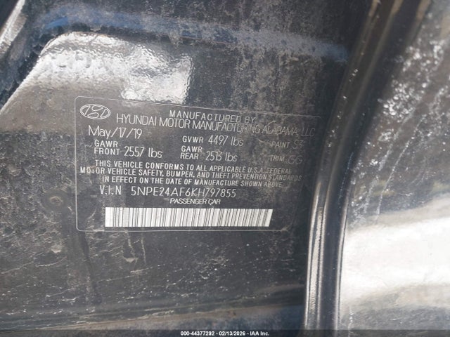 Aukcja sprzedaży 2019 Hyundai Sonata Se, vin: 5NPE24AF6KH797855, numer aukcji: 44377292