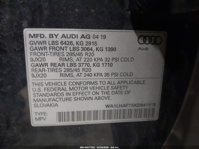 2019 AUDI Q7 WA1LHAF7XKD041919 Photo 8