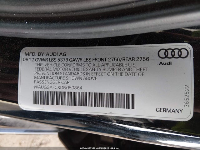 2013 AUDI A6 WAUGGAFCXDN050864 Photo 8