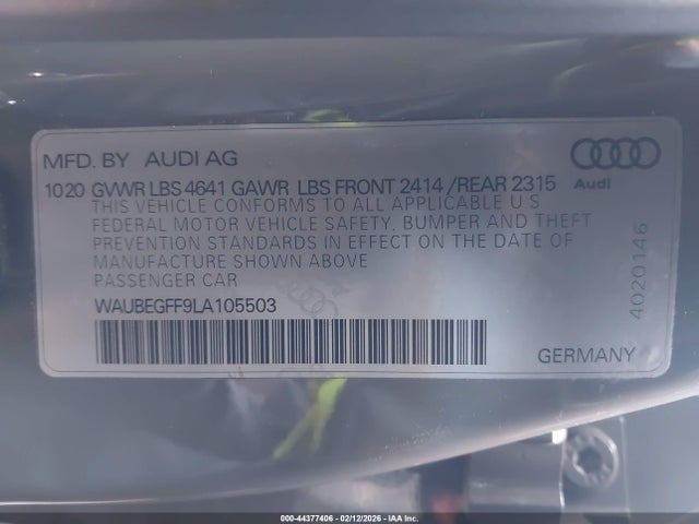 2020 AUDI A3 WAUBEGFF9LA105503 Photo 8