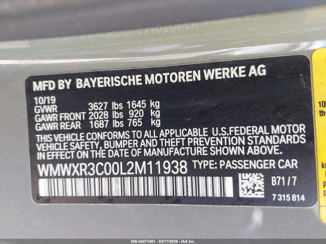 2020 MINI HARDTOP WMWXR3C00L2M11938 Photo 8