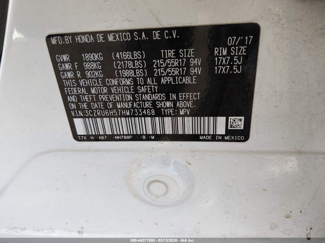 3CZRU6H57HM733468 Honda HR-V EX