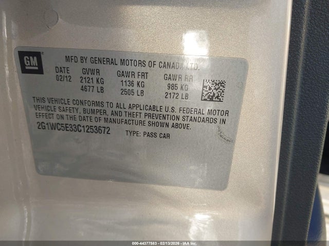 2012 CHEVROLET IMPALA 2G1WC5E33C1253672 Photo 8