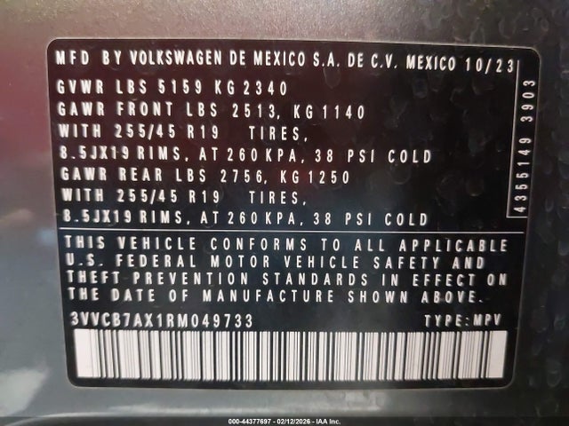 2024 VOLKSWAGEN TIGUAN 3VVCB7AX1RM049733 Photo 8