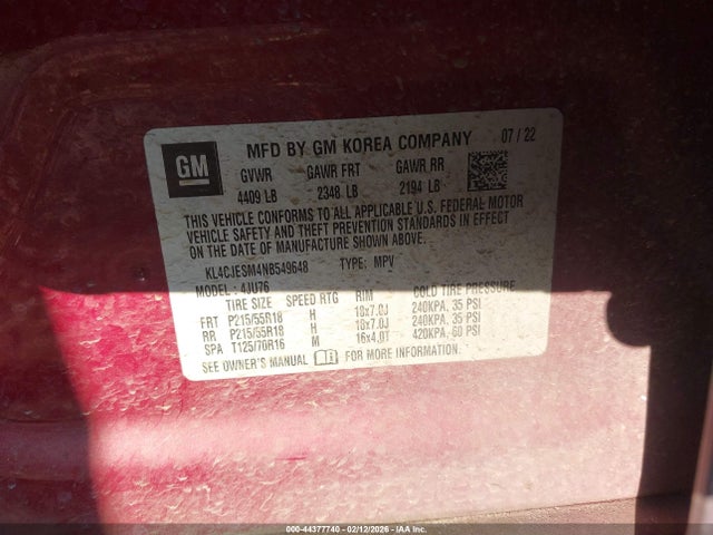 2022 BUICK ENCORE KL4CJESM4NB549648 Photo 8