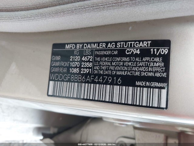 Продажа на аукционе авто 2010 Mercedes-benz C 300 Luxury 4matic, vin: WDDGF8BB6AF447916, номер лота: 44377809