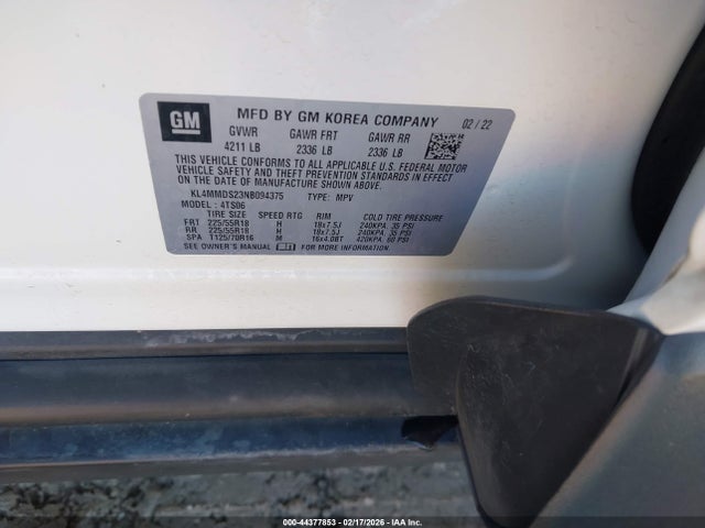 2022 Buick Encore Gx Fwd Select მანქანა იყიდება აუქციონზე, vin: KL4MMDS23NB094375, აუქციონის ნომერი: 44377853