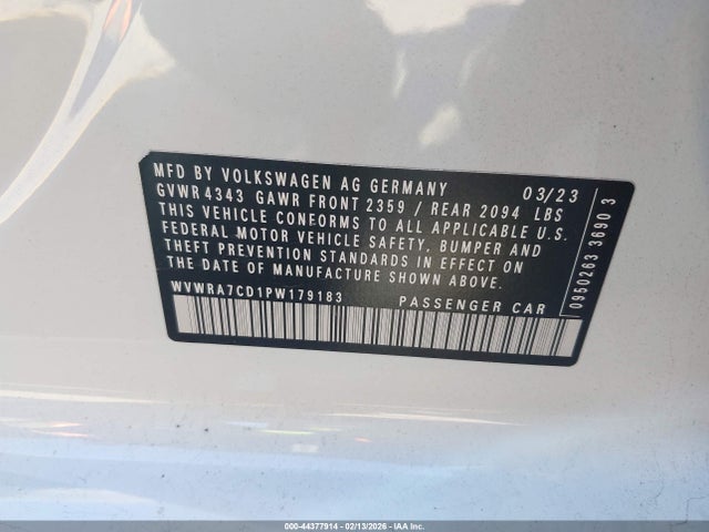 2023 VOLKSWAGEN GOLF GTI WVWRA7CD1PW179183 Photo 8