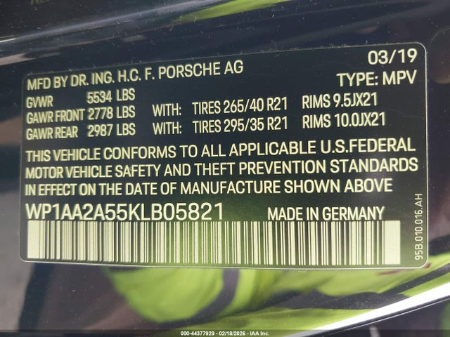 2019 PORSCHE MACAN WP1AA2A55KLB05821 Photo 8