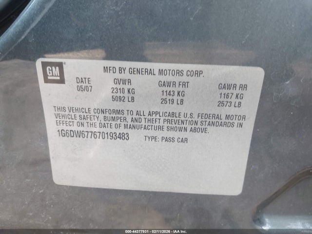 2007 CADILLAC STS 1G6DW677670193483 Photo 8