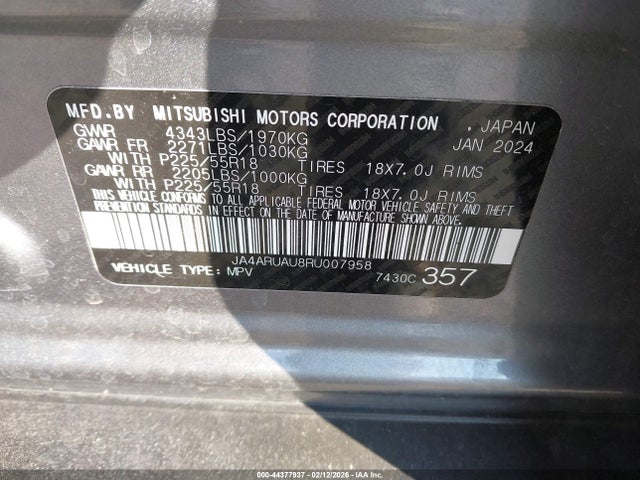 2024 MITSUBISHI OUTLANDER SPORT JA4ARUAU8RU007958 Photo 8