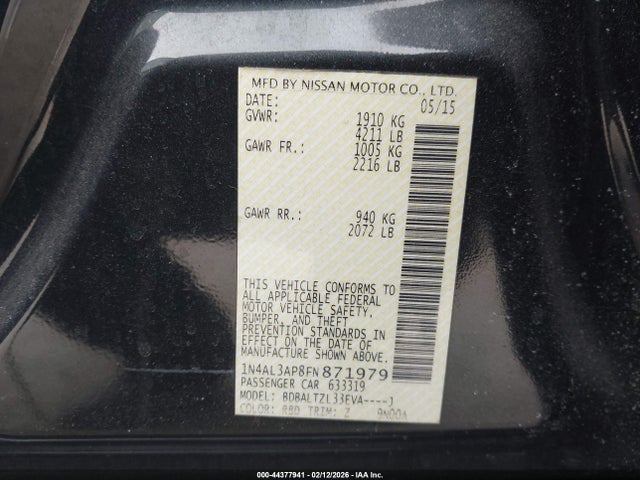 1N4AL3AP8FN871979 Nissan Altima 2.5 Sl