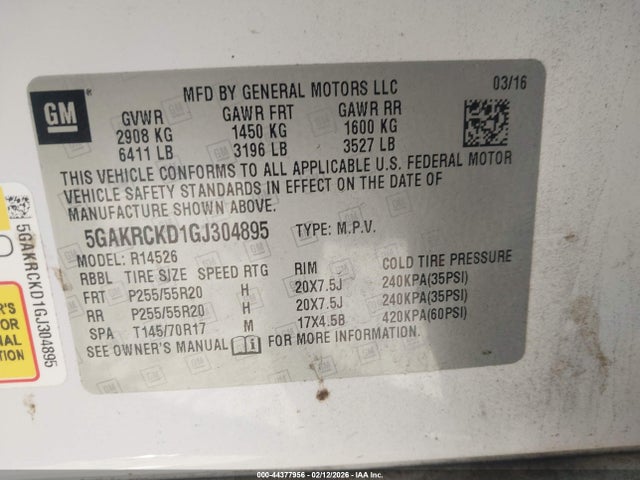 5GAKRCKD1GJ304895 Buick Enclave Premium