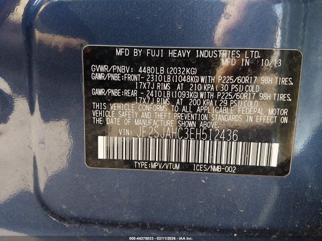 JF2SJAHC3EH512436 Subaru Forester 2.5i Limited
