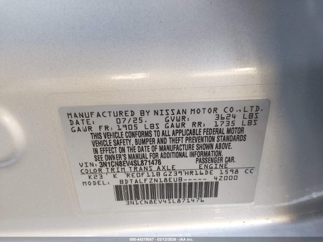 Nissan Versa 1.6 Sv 2025 3N1CN8EV4SL871476 Image 9
