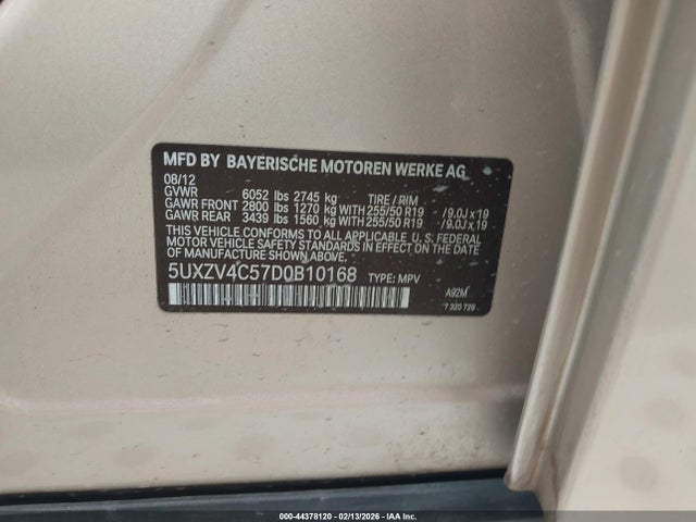 Aukcja sprzedaży 2013 Bmw X5 Xdrive35i/xdrive35i Premium/xdrive35i Sport Activity, vin: 5UXZV4C57D0B10168, numer aukcji: 44378120