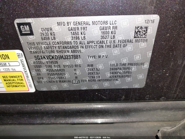 5GAKVCKD9HJ237881 Buick Enclave Premium