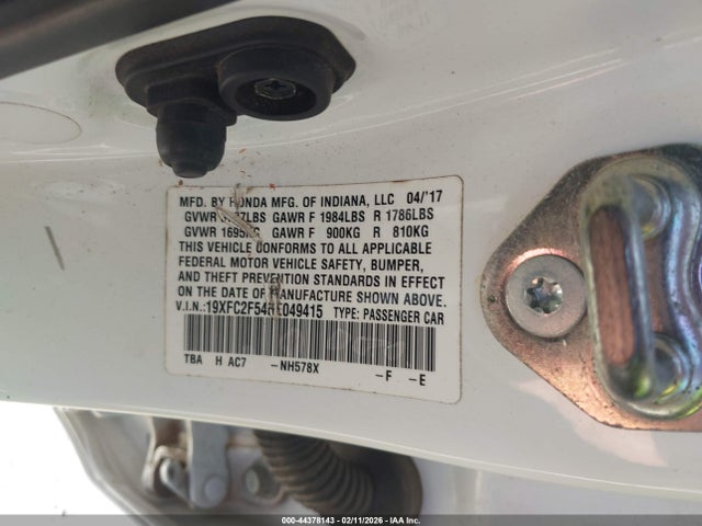 2017 Honda Civic Lx მანქანა იყიდება აუქციონზე, vin: 19XFC2F54HE049415, აუქციონის ნომერი: 44378143