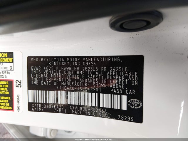Toyota CAMRY SE 2025 4T1DAACK4SU543201 Image 9
