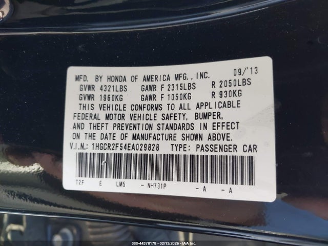 1HGCR2F54EA029828 Honda Accord Sport