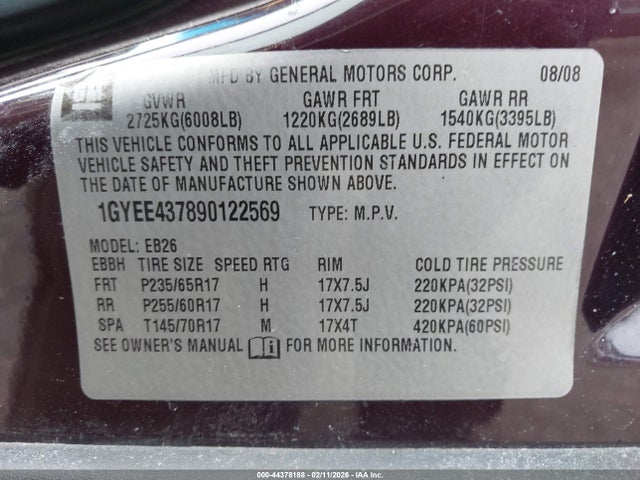 2009 CADILLAC SRX 1GYEE437890122569 Photo 8