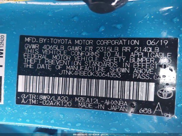 JTNK4RBE0K3064353 Toyota Corolla Xse