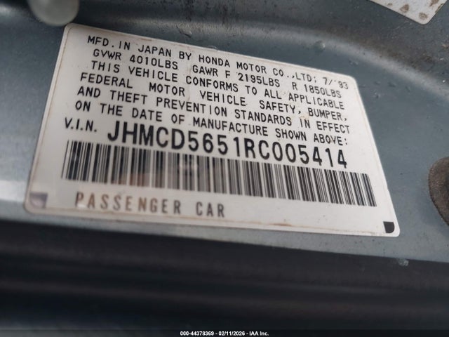 1994 HONDA ACCORD JHMCD5651RC005414 Photo 8