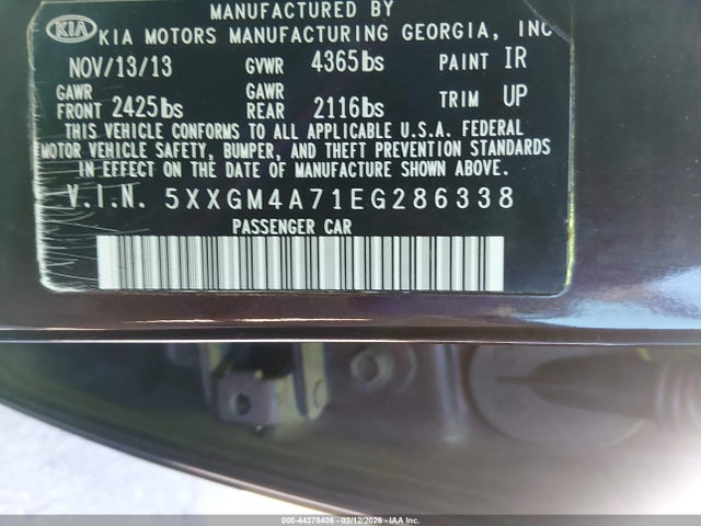 Aukcja sprzedaży 2014 Kia Optima Lx, vin: 5XXGM4A71EG286338, numer aukcji: 44378406