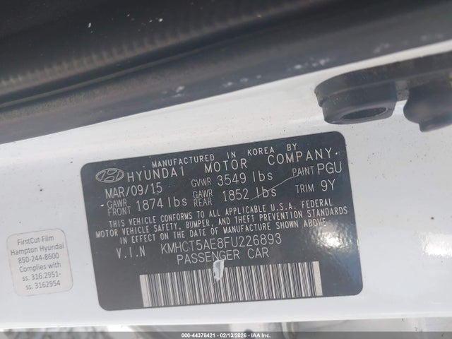 Hyundai ACCENT GS 2015 KMHCT5AE8FU226893 Image 9