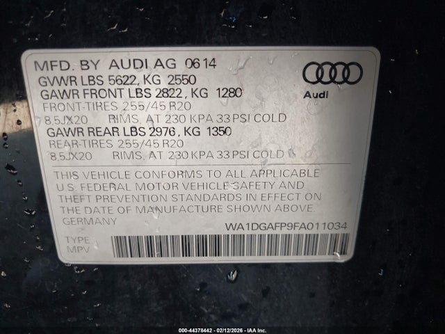 WA1DGAFP9FA011034 Audi Q5 3.0t Premium Plus