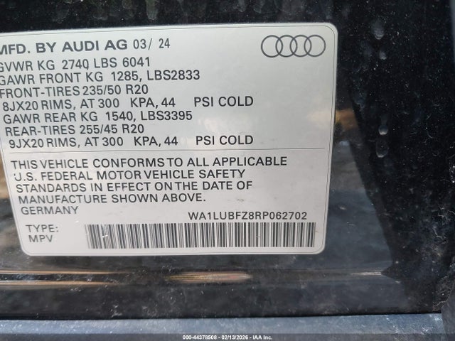 2024 AUDI Q4 E-TRON WA1LUBFZ8RP062702 Photo 8