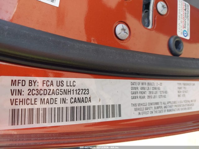 Dodge Challenger Sxt 2022 2C3CDZAG5NH112723 Image 9