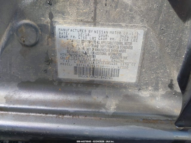 2019 NISSAN VERSA 3N1CN7AP6KL840781 Photo 8