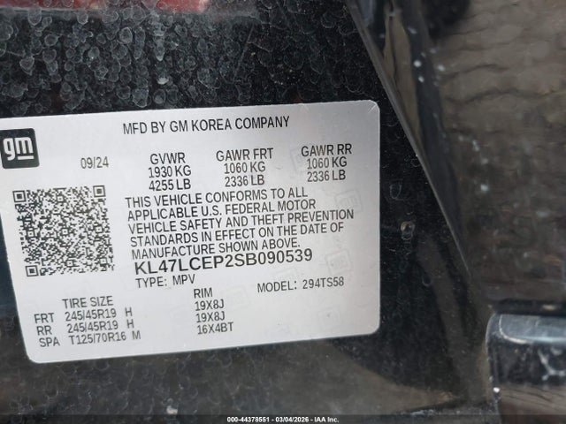 44378551 :رقم المزاد ، KL47LCEP2SB090539 vin ، 2025 Buick Envista Avenir Fwd مزاد بيع