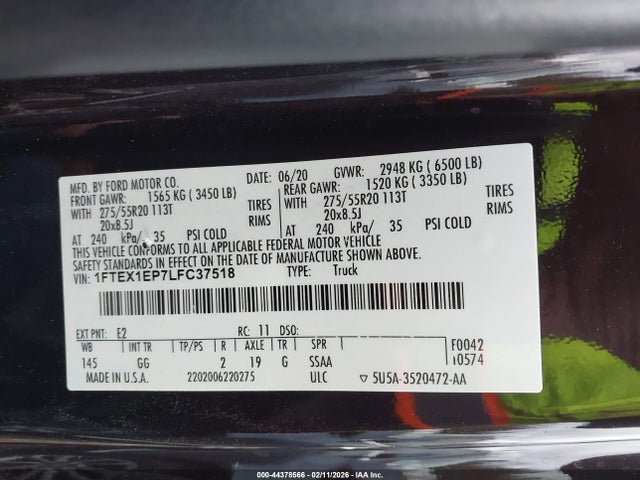 Ford F-150 Xl 2020 1FTEX1EP7LFC37518 Image 9