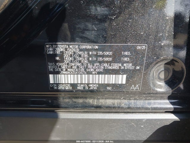 Toyota Bz4x Nightshade 2025 JTMABACA3SA104276 Image 9