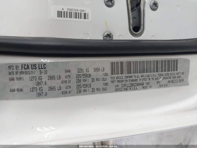 1C4PJLDB6KD300484 Jeep Cherokee Limited Fwd