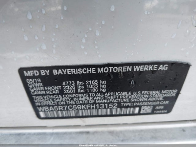 Aukcja sprzedaży 2019 Bmw 330i Xdrive, vin: WBA5R7C59KFH13152, numer aukcji: 44378686