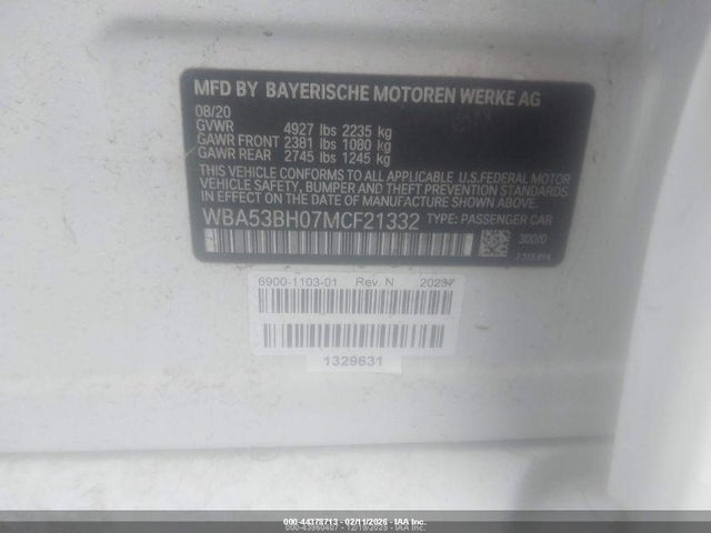 2021 BMW 530I WBA53BH07MCF21332 Photo 8