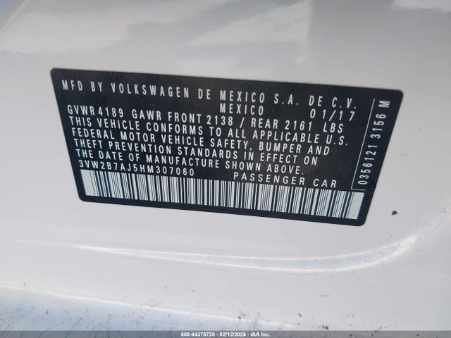 Volkswagen Jetta 1.4t S 2017 3VW2B7AJ5HM307060 Image 9