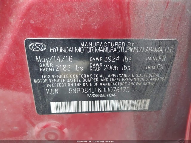 Hyundai Elantra Limited 2017 5NPD84LF6HH076175 Image 9