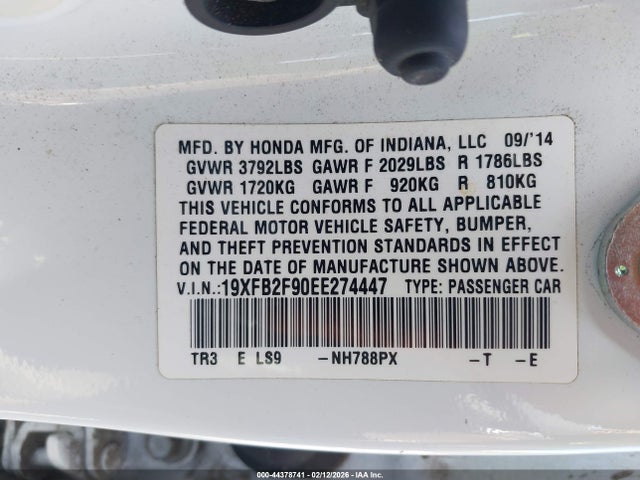 Honda Civic Ex-l 2014 19XFB2F90EE274447 Image 9