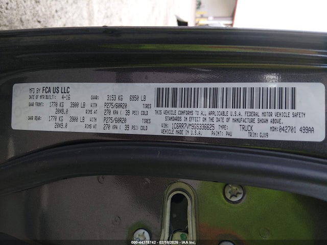 RAM 1500 Laramie 2016 1C6RR7VM9GS336625 Image 9