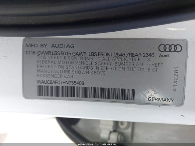 2017 AUDI A6 WAUC8AFC7HN055408 Photo 8