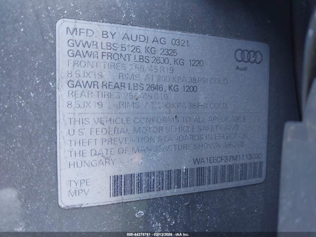 2021 AUDI Q3 WA1EECF37M1113030 Photo 8